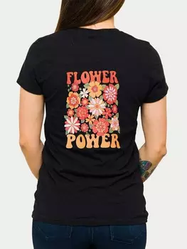 Футболка District FLOWER POWER, черный