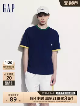 Футболка длинная Gap с короткими рукавами, белый