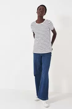 Футболка для экипажа с бретонскими полосками Crew Clothing Company, белый