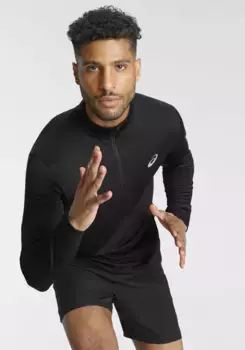 Футболка для бега Asics "CORE LS 1/2 ZIP TOP", черный