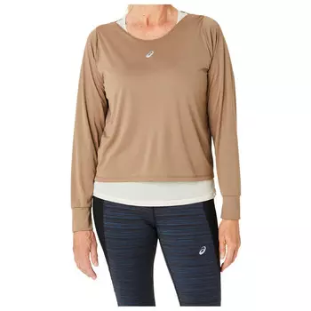 Футболка для бега Asics Nagino Run L/S Top, цвет Pepper/Oatmeal