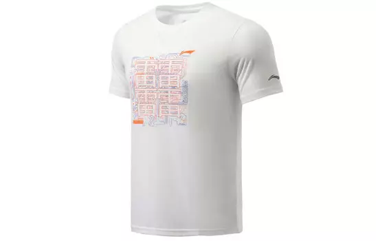 Футболка для бега, мужская, белая Lining, белый