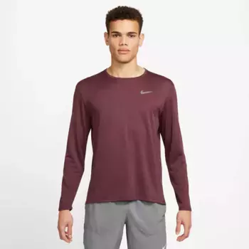 Футболка для бега Nike "DRI-FIT UV MILER MEN'S LONG-SLEEVE RUNNING TOP", серебристый