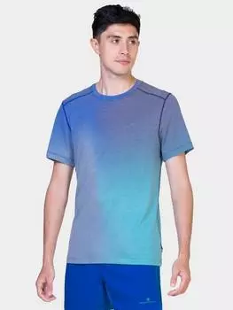 Футболка для бега polartec delta с коротким рукавом Ronhill, цвет Navy/Laguna Merge