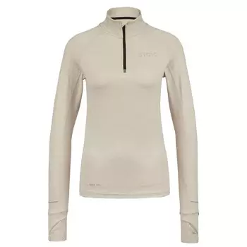 Футболка для бега Stoic HelsingborgSt. Performance L/S with Zip, цвет Taupe Melange