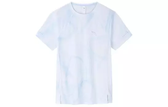 Футболка для бега, женская, цвет Water Cloud Blue / с принтом Anta