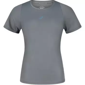 Футболка для бега женская темно-серая Asics