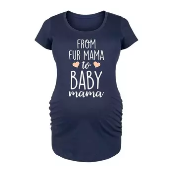 Футболка для беременных From Fur Mama To Baby Mama с рисунком Licensed Character, темно-синий