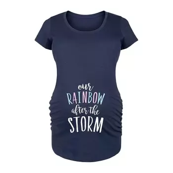 Футболка для беременных Our Rainbow After the Storm с рисунком Licensed Character, темно-синий