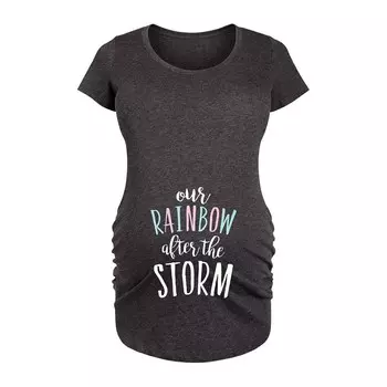 Футболка для беременных Our Rainbow After the Storm с рисунком Licensed Character, цвет Heather Charcoal