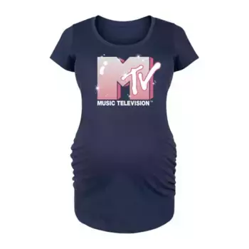 Футболка для беременных с блестящим логотипом MTV Licensed Character, синий