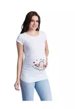 Футболка для беременных с надписью «Привет любимому человеку» M.M.C., белый