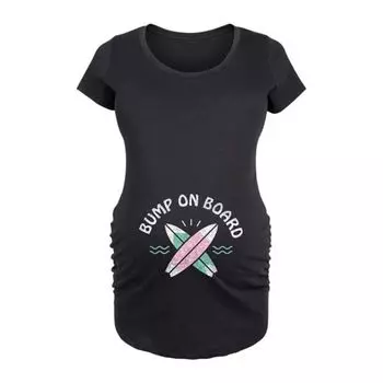 Футболка для беременных с принтом "Серфинг на доске" Unbranded, черный