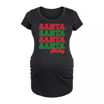 Футболка для беременных Santa Baby с повторяющимся рисунком Licensed Character, черный