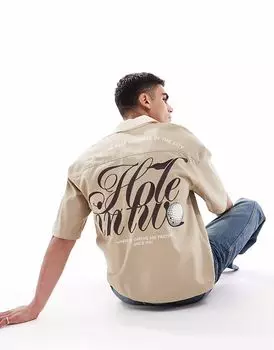 Футболка для боулинга Pull&Bear цвета хаки