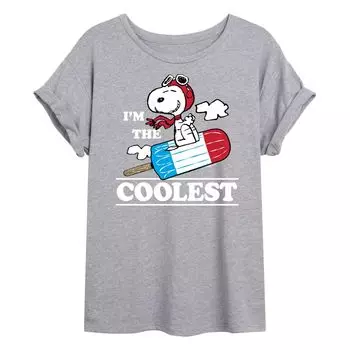 Футболка для детей Peanuts Snoopy Im The Coolest с струящимся рисунком Licensed Character, серый
