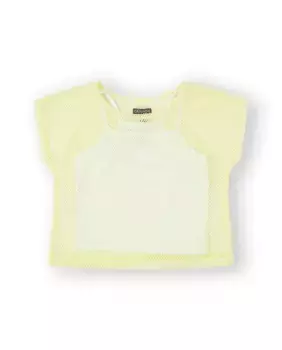 Футболка для девочек 2 в 1 желтого и белого цветов Canada House, жёлтый