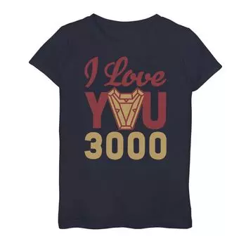 Футболка для девочек 7–16 лет с надписью «I Love You 3000» «Marvel Avengers Endgame Iron Man» Licensed Character