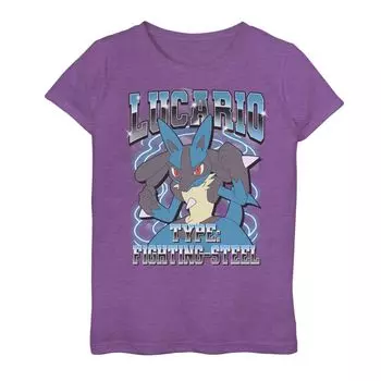 Футболка для девочек 7–16 лет с рисунком Pokmon Lucario Type Fighting Licensed Character