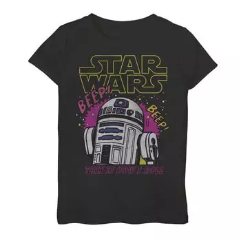 Футболка для девочек 7–16 лет «Звездные войны» R2-D2 «Бип-бип Вот как я катаю» Star Wars