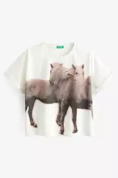 Футболка для девочек Benetton, белый