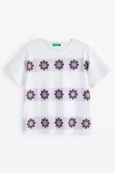 Футболка для девочек Benetton, белый