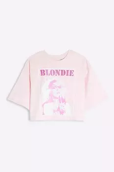 Футболка для девочек блондинок River Island, розовый
