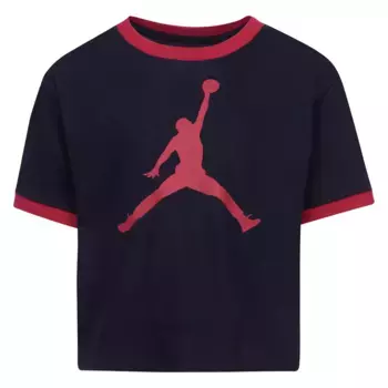 Футболка для девочек Essentials Ringer Jordan, черный/розовый
