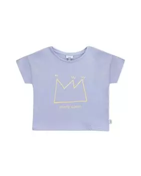 Футболка для девочек из органического хлопка с короной принцессы KNOT, синий