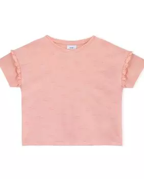 Футболка для девочек из органического хлопка с микропринтом KNOT, розовый