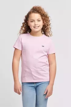 Футболка для девочек обычного кроя с нашивкой Lee, розовый