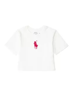 Футболка для девочек с белым логотипом Polo Ralph Lauren