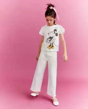 Футболка для девочек с коротким рукавом и принтом Минни Kids El Corte Ingls, белый