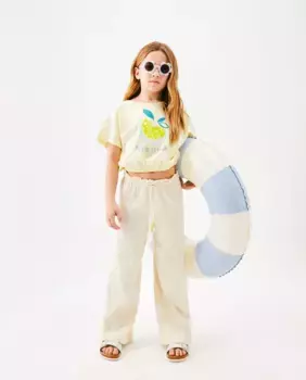 Футболка для девочек с коротким рукавом и пайетками Kids El Corte Ingls, жёлтый