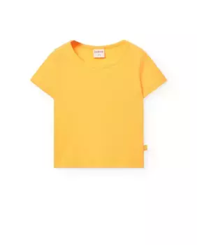 Футболка для девочек с короткими рукавами и круглым вырезом Boboli, жёлтый
