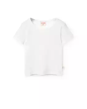 Футболка для девочек с короткими рукавами и круглым вырезом Boboli, белый