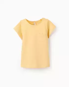 Футболка для девочек с короткими рукавами и карманом Zippy, жёлтый