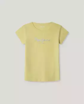 Футболка для девочек с короткими рукавами и принтом Pepe Jeans, жёлтый