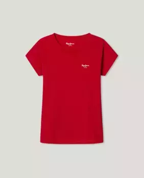Футболка для девочек с короткими рукавами и принтом Pepe Jeans, красный