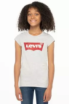 Футболка для девочек с логотипом Batwing Levi's, серый