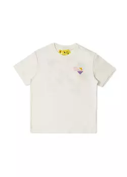 Футболка для девочек с логотипом цвета фуксии белого цвета Off-White