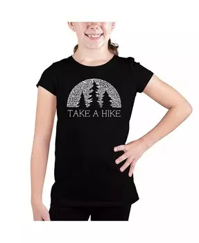 Футболка для девочек с рисунком Word Art - Nature Lover La Pop Art, синий