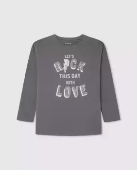 Футболка для девочек с заклепками Pepe Jeans, серый