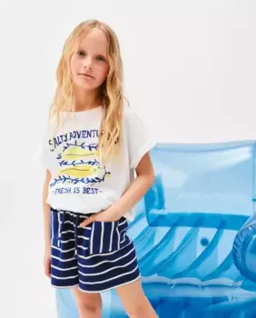 Футболка для девочки без рукавов с резинкой внизу Kids El Corte Ingls, белый