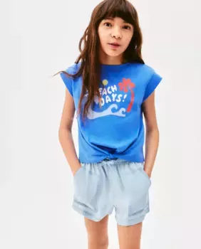 Футболка для девочки без рукавов с узлом Kids El Corte Ingls, синий