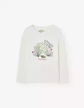 Футболка для девочки из 100% хлопка с рисунком спереди Losan, цвет Crudo