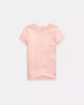 Футболка для девочки из хлопка с короткими рукавами Polo Ralph Lauren, светло-розовый