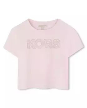 Футболка для девочки из хлопка с короткими рукавами Michael Kors, цвет Rosa