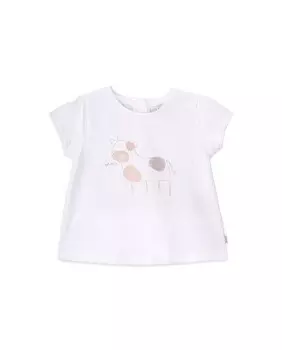 Футболка для девочки из натурального хлопка с рисунком спереди Knot, белый