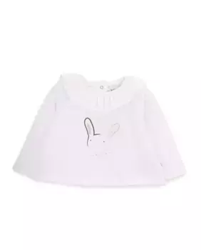 Футболка для девочки из органического хлопка с рисунком спереди KNOT, белый